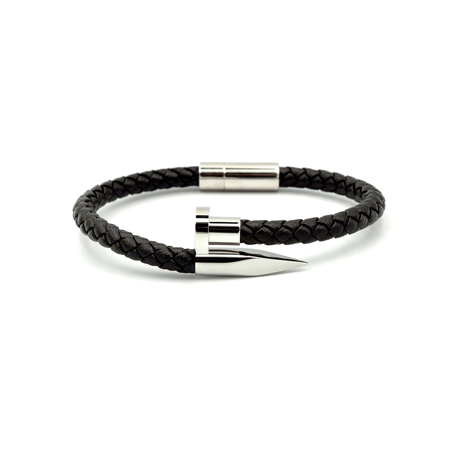 Boldwrist Nail leather bracelet design 318 stainless steel