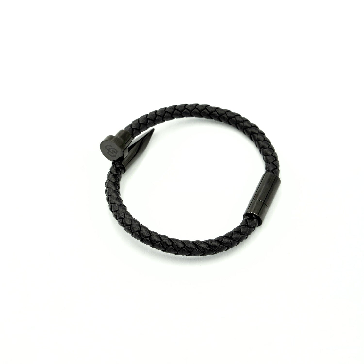Boldwrist Nail leather bracelet design in black matte
