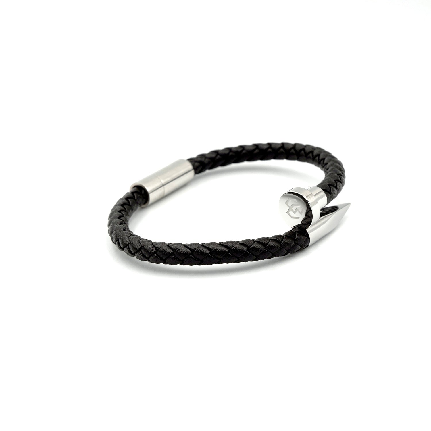 Boldwrist Nail leather bracelet design 318 stainless steel