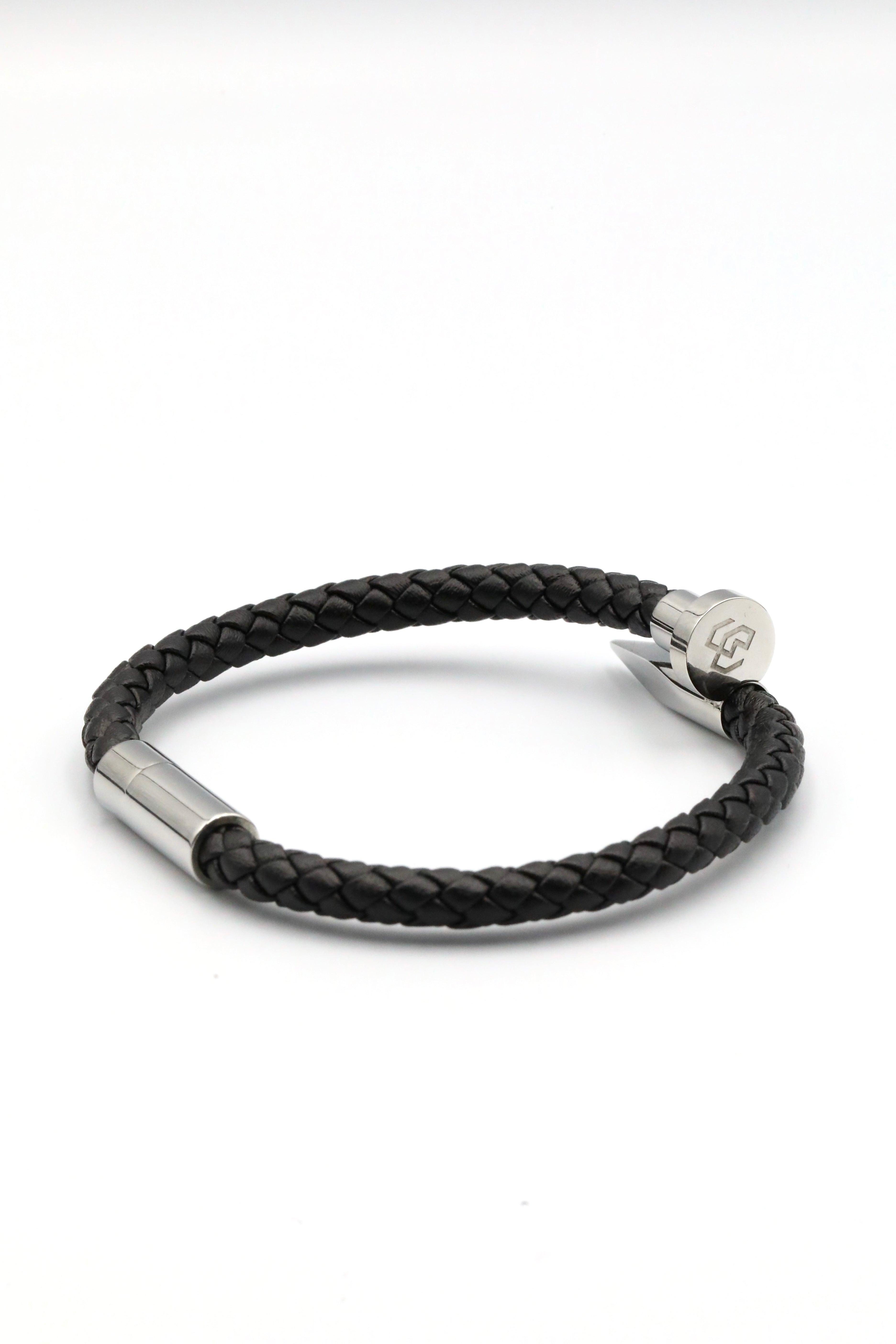 Boldwrist Nail leather bracelet design 318 stainless steel