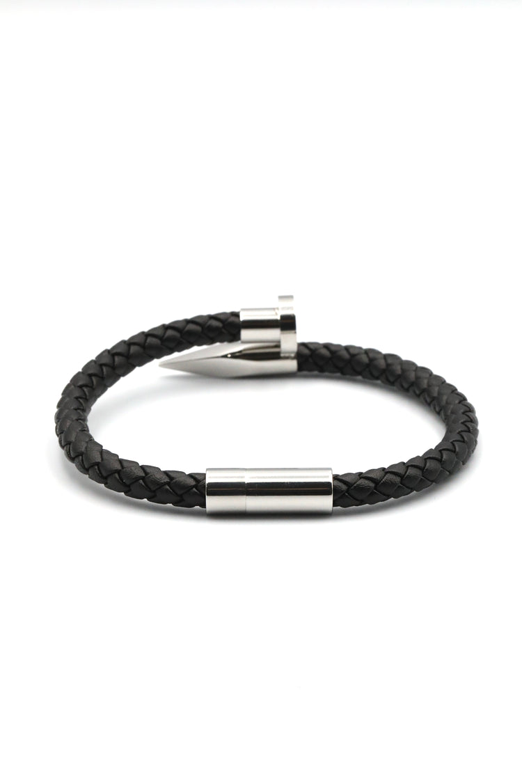 Boldwrist Nail leather bracelet design 318 stainless steel