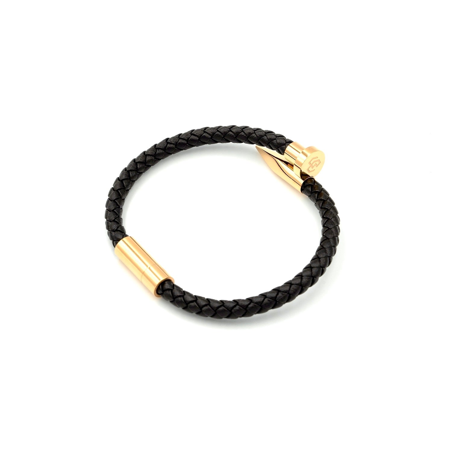 Boldwrist Nail leather bracelet design in gold
